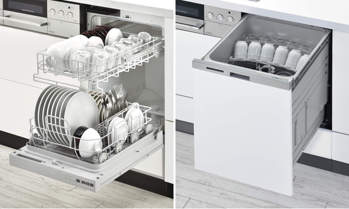 ビルトイン食洗機のフロントオープンとスライドオープンの比較