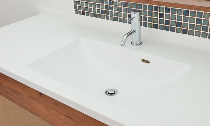 ボウル一体型洗面マウンターのFlex Sink（フレックスシンク）、フラットタイプ