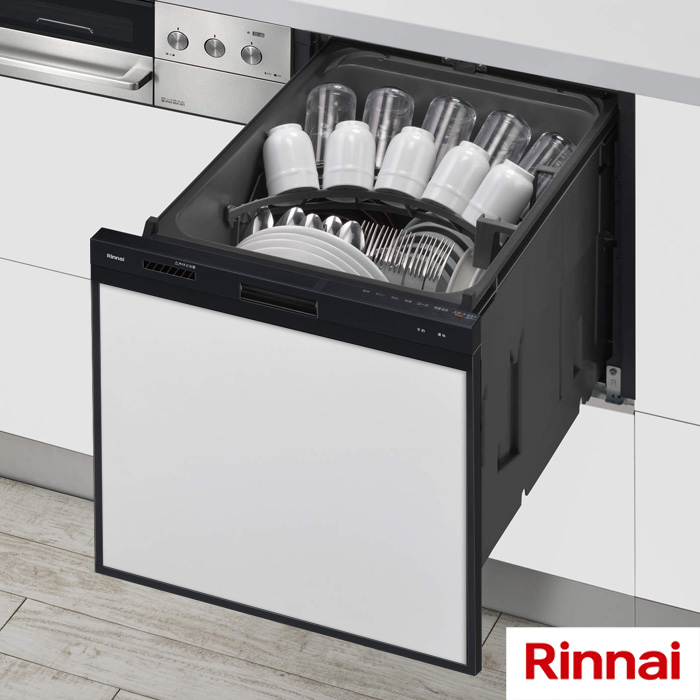 新品 Rinnai(リンナイ) スライドオープンタイプ・ビルトイン食器洗い乾燥機 RKW-404A-B (ブラック)