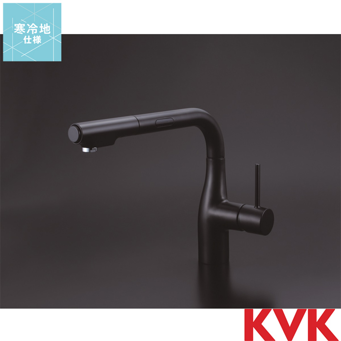 シャワーヘッド KVK シングルシャワー付混合栓(センサー付) 撥水 電池 KM6071DECHS - 1
