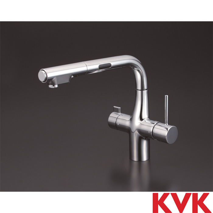 [KM6101ZECM5]　KVK 水栓 シングルシャワー付混合栓 KM6101シリーズ マットブラック 寒冷地仕様 - 5