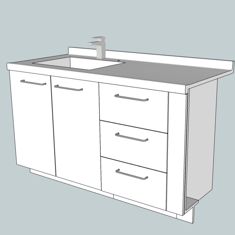 セミオーダー人工大理石一体洗面カウンターFlex Sink（ﾌﾚｯｸｽｼﾝｸ）専用